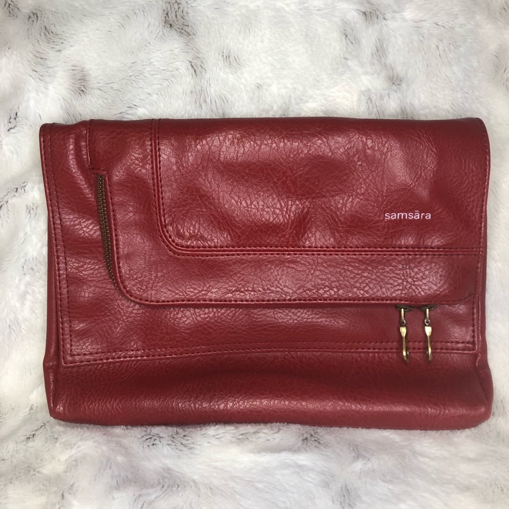 Samsara Red Vegan Leather Clutch
